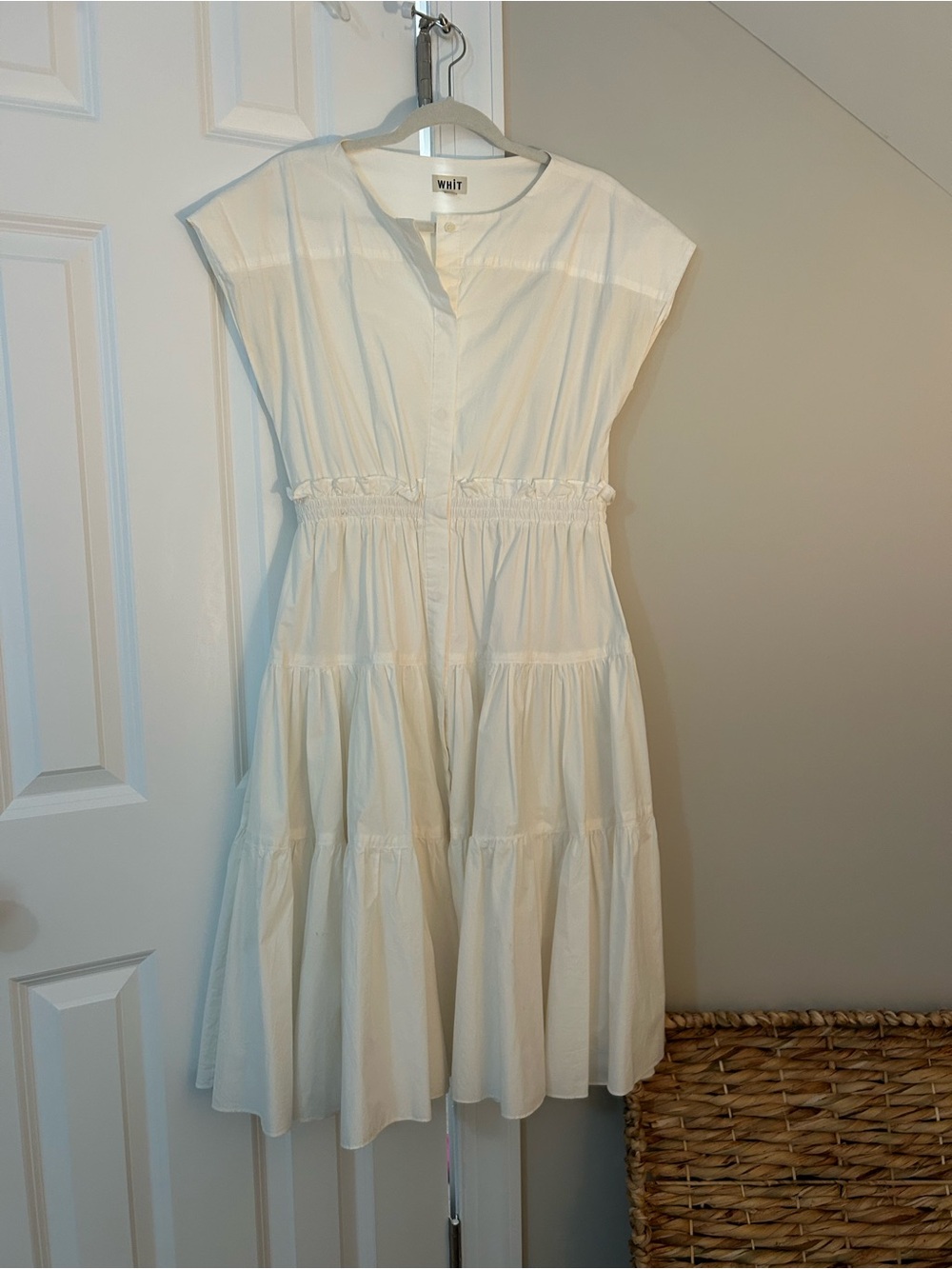 WHIT by Anthropologie white button down dress